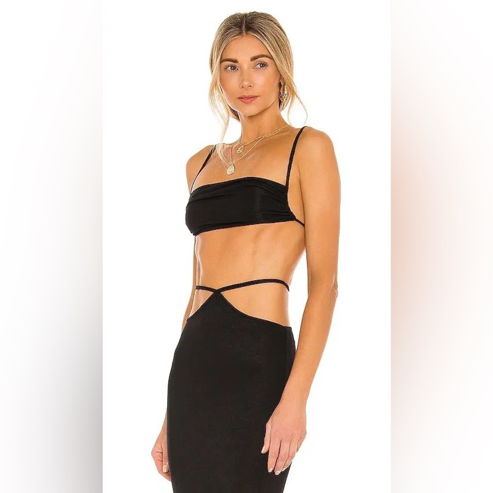 Weworewhat Ruched Top In Black.